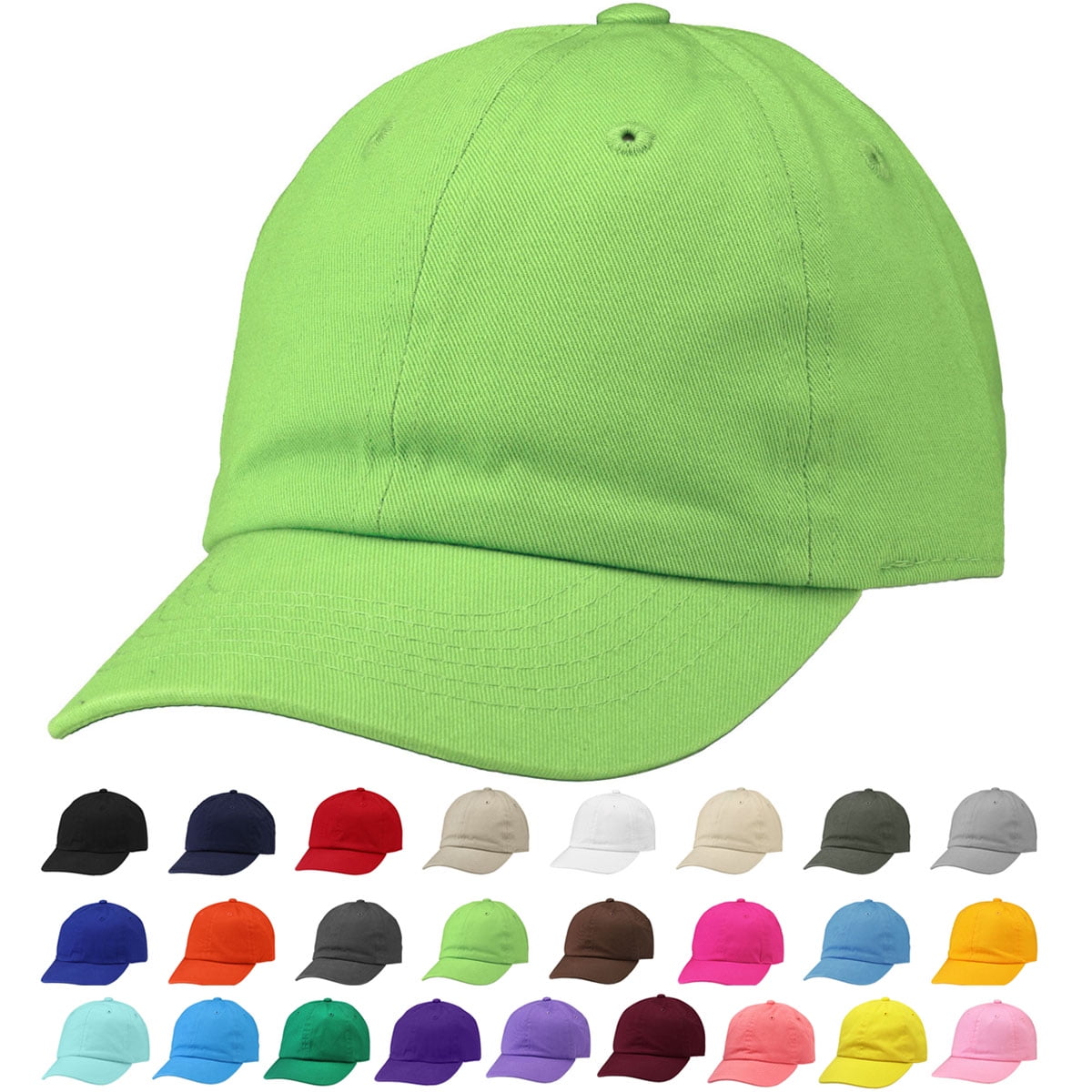 Kids Boy Girl Baseball Cap Hat Soft Cotton Lightweight Adjustable Size for 6 9 Years Light Green