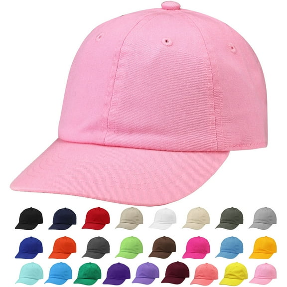 Kids Boy Girl Baseball Cap Hat Soft Cotton Lightweight Adjustable Size for 6-9 Years Pink