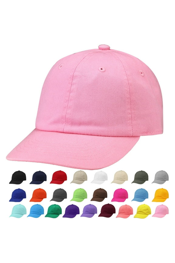 Kids Boy Girl Baseball Cap Hat Soft Cotton Lightweight Adjustable Size for 6-9 Years Pink