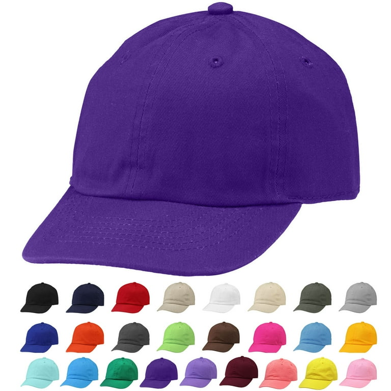 Kids Boy Girl Baseball Cap Hat Soft Cotton Lightweight Adjustable Size for 6 9 Years Purple