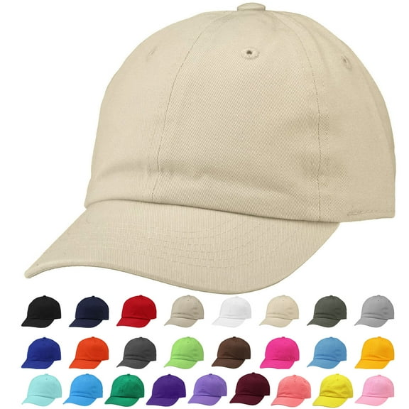 Kids Boy Girl Baseball Cap Hat Soft Cotton Lightweight Adjustable Size for 6-9 Years Putty