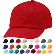 Falari Boy & Girl Baseball Cap Kids Hat Soft Cotton Adjustable Size for 6-9 Years Red