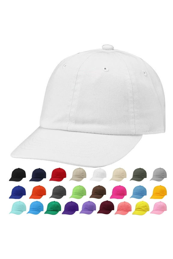Kids Boy Girl Baseball Cap Hat Soft Cotton Lightweight Adjustable Size for 6-9 Years White