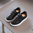 thumbnail image 1 of Kids Boy Girl Solid Color Flat Bottom Thick Sole Leather Shoes Child Girls Sports Shoes Kids Sneakers ,Color Black,Size 7.5-8Years, 1 of 4