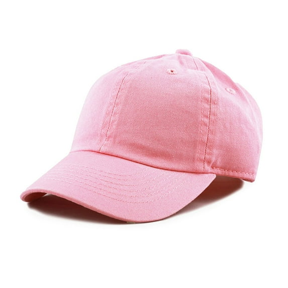 Kids Boy Girl Washed Cotton and Denim UV Protection Adjustable Plain Baseball Cap Hat(2-5 yrs, Light Pink)