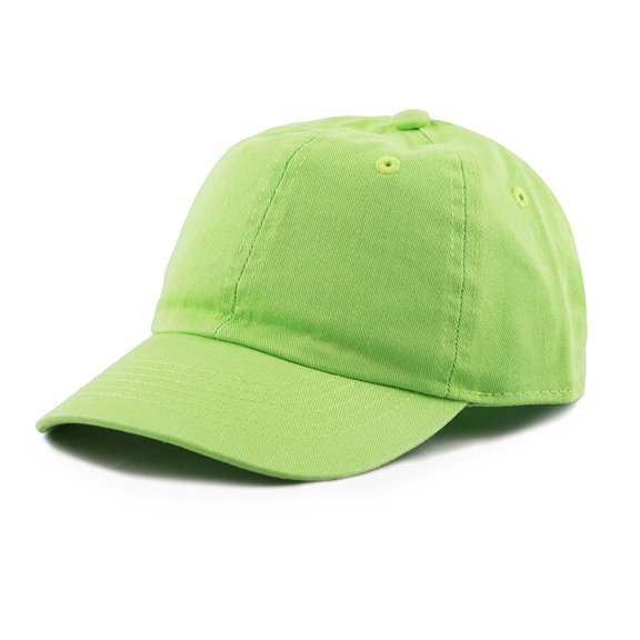Kids Boy Girl Washed Cotton and Denim UV Protection Adjustable Plain Baseball Cap Hat(2-5 yrs, Lime)