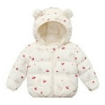 thumbnail image 1 of Kids Boy Girl Winter Hooded Puffer Jackets Coats Light Weight Padded Outerwear Beige 2 Years, 1 of 3