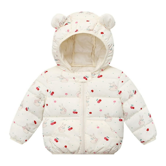 Kids Boy Girl Winter Hooded Puffer Jackets Coats Light Weight Padded Outerwear Beige 3 Years