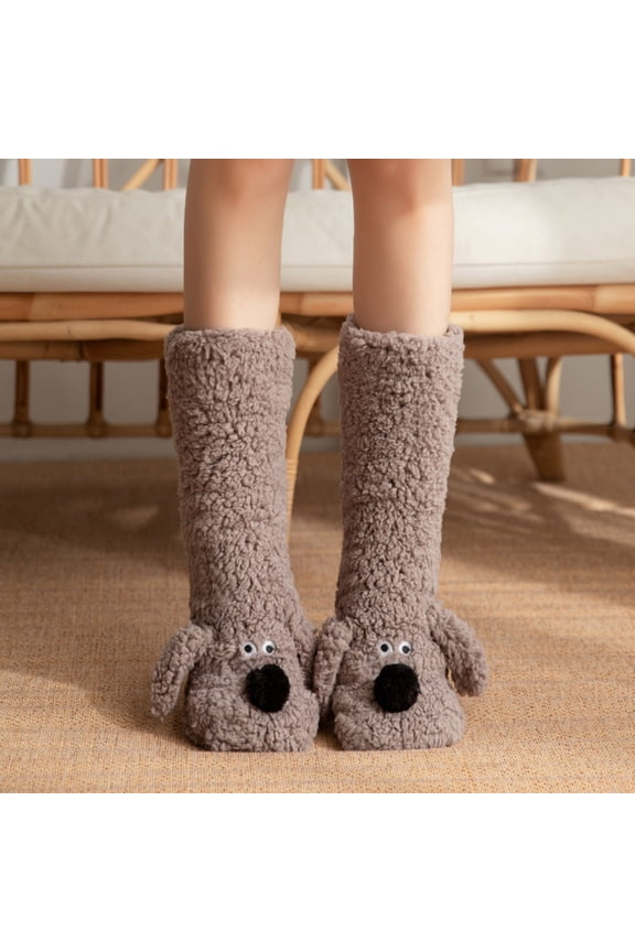 Kids Boy Girls Slipper Socks Crazy Funny Fuzzy Cute Animal Grips Winter Warm Fluffy Cozy Socks E Free