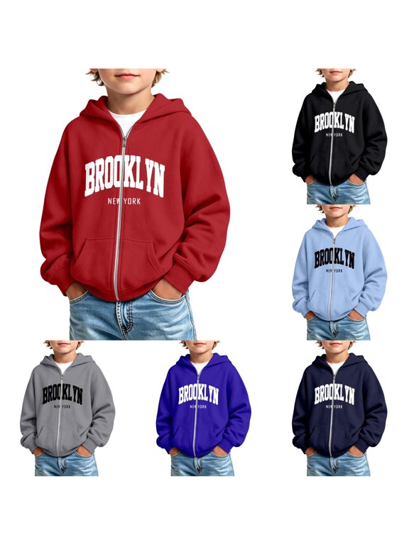 Kids Boy Hoodie Pullovers Long Sleeve Tops Red Plain Crewneck Sweatshirts Fall Outfits Size 3-12 Years Boys Clothes