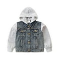 thumbnail image 1 of Kids Boy Jean Jacket Button Down Denim Jacket Casual Basic Outwear Blue Jacket Boys Kids Fall Outfits 4-5 Years, 1 of 9