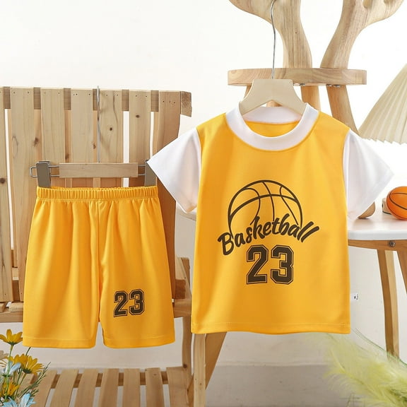 Kids Boy Outfits Set Basketball T Shirts   Shorts Set Crew Neck Summer Outfit Outfit Boy 9-10 Years Cute Boy Clothing