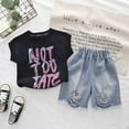 thumbnail image 1 of Kids Boy Outfits Set Letter Short Sleeve Shirt Tee Shorts Set Crew Neck Summer Clothes Cute Baby Boy Clothes 3-4 Years Cute&nbsp;Boy&nbsp;Clothing, 1 of 3