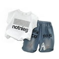 thumbnail image 1 of Kids Boy Outfits Set Letter T Shirts + Shorts Set Pullover Baby Boy Summer Outfits Boy Baby Clothes 3-4 Years Cute&nbsp;Boy&nbsp;Clothing, 1 of 4