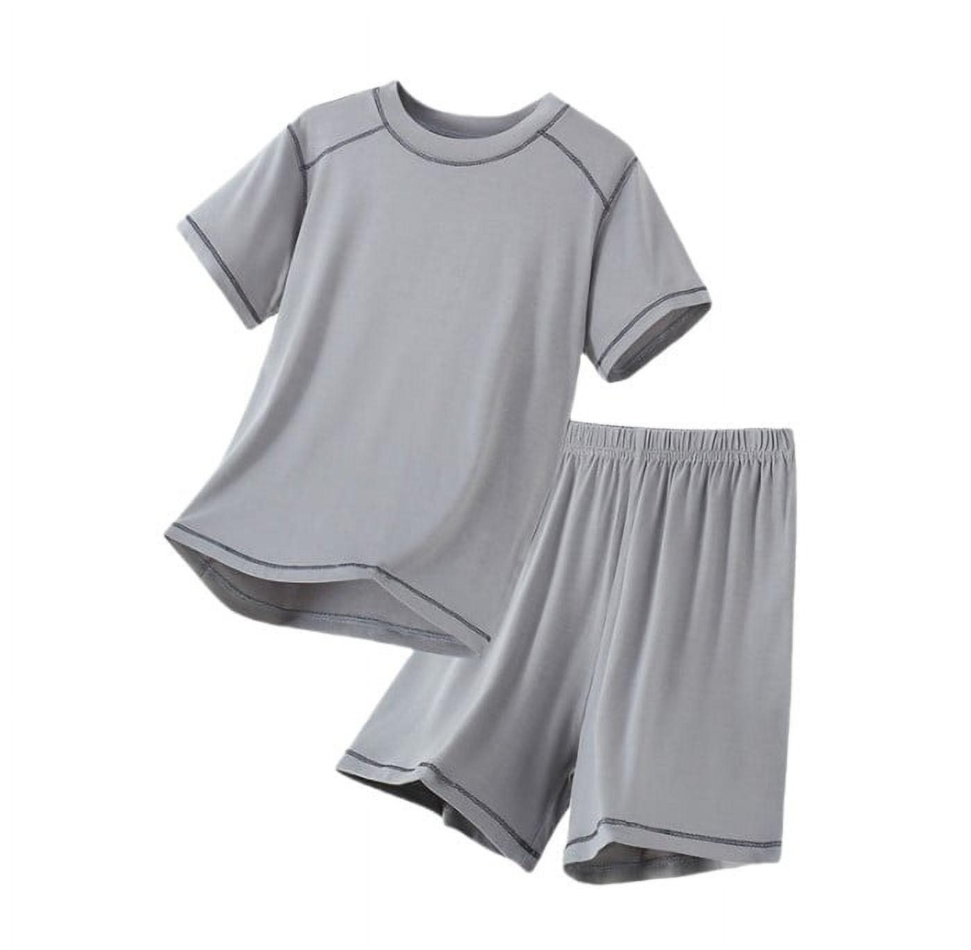 Kids Boy Outfits Set Solid Short Sleeve T-Shirt Tops Casual Shorts Crew Neck Summer Clothes Spring Outfits 8-9 Years Cute Boy Clothing