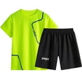 thumbnail image 1 of Kids Boy Outfits Set Solid Short Sleeve T-Shirt Tops Casual Shorts Pullover Baby Summer Clothes Baby Boy 5-6 Years Clothes Cute&nbsp;Boy&nbsp;Clothing, 1 of 5