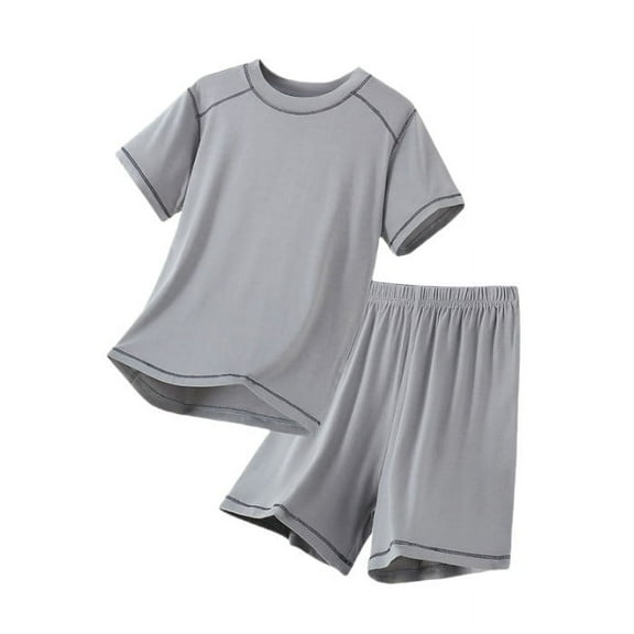 Kids Boy Outfits Set Solid T-Shirt Casual Shorts Sets Crew Neck Summer Outfits Boys' Clothing Sets 4-5 Years Cute Boy Clothing