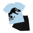 thumbnail image 1 of Kids Boy Pajamas Set Cartoon T-Shirt Shorts 8-9 Years 9-10 Years 10-11 Years Breathable Natural Cotton Adjustable Waist Sleepwear Super Soft (9-10 Years,Light Blue), 1 of 4