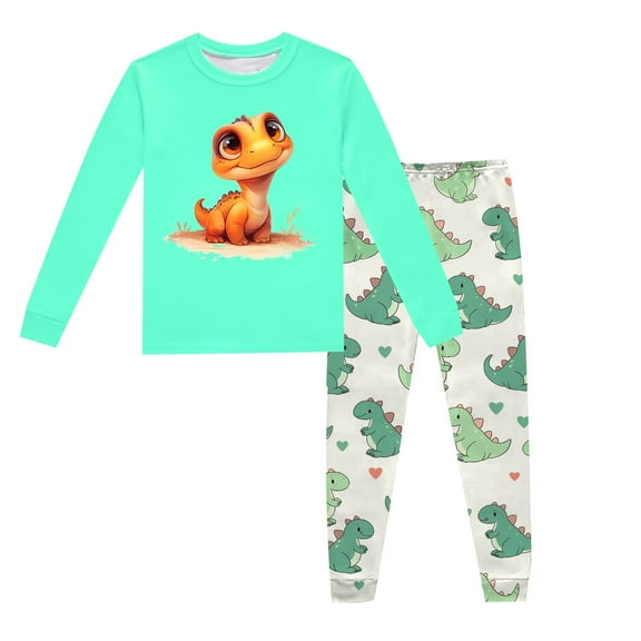 Kids Boy Pajamas Set Dinosaur Pjs Sleepwear and Long Pants 2 Piece Set Sleepwear Loungewear Set Boys Size 6T Kids Clothes