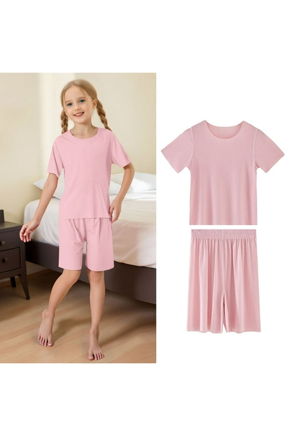 Kids Boy Pajamas Set Soft Crewneck Pullover Top Toddler Girl Sleepwear Tween Pajamas 8-9 Years Kids Clothes