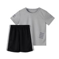 thumbnail image 1 of Kids Boy Pajamas Sleepwear Set Cartoon Crew Neck Tee Shorts 7-8 Years 8-9 Years 9-10 Years Natural Cotton Adjustable Waist Outdoor Fun Super Soft (10-11 Years,Grey), 1 of 4