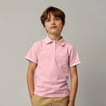 thumbnail image 1 of Kids Boy Polo Shirt Pink Polo Shirt Boys Button Up Shirt Boys Short Sleeve Tops Boys Polo Shirts Size 9-10 Years, 1 of 3