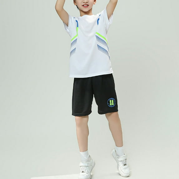 Kids Boy'S Clothing Solid Color Short Sleeve Shirt Tee Shorts Set Crew Neck Summer Clothes 5-6 Years Baby Boy Clothes Cute Boy Girl Clothing