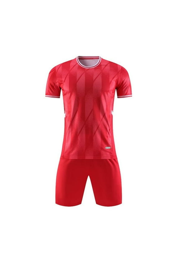 Kids Boy Soccer Jersey Set 2 Pieces Sports Team Training Uniform Knit Youth Quick Dry T-shirts with Shorts Outfits