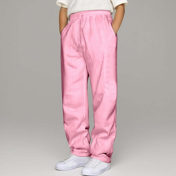 Kids Boy Sweatpants Baggy High Waist Elastic Jogger with Pockets Solid Pants Boyss Active Pants Kids Pants Boyss 9-10 Years