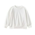thumbnail image 1 of Kids Boy Sweatshirt Long Sleeve Girls White Sweatshirt Crew Neck Cute Pullover Relaxed Fit Tops Fall Winter Clothes Girls Tops 7-8 Years, 1 of 4