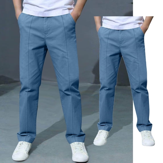 Kids Boy Uniform Pants Fit Stretch Pants With Pockets Straight Pants Boys Blue Uniform Pants Back To School Clothes For Boys Kids Boys Clothes Size 4-5 Years