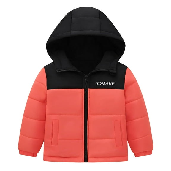 Kids Boy Winter Coat,Boys Puffer Jacket with Pocket Zip up Hooded Coat Windproof Warm Puffer Jacket Kids Girls Winter Clothes Size 4-5 Years