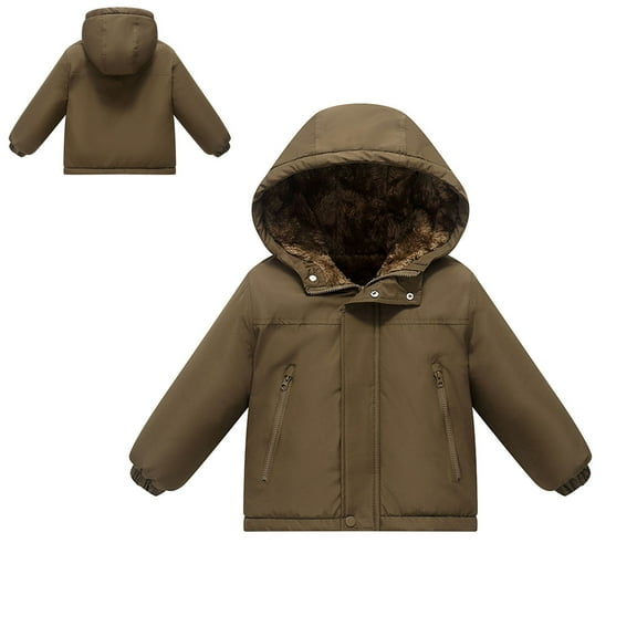 Kids Boy Winter Coat Hooded Puffer Jacket Coat Full-Zip Long Sleeve Waterproof Boys Lightweight Jacket 7-8 Years Winter Coat Girl