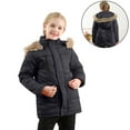 thumbnail image 1 of Kids Boy Winter Coat Hooded Puffer Jacket Kids Boys Black Jacket Full-Zip Long Sleeve Waterproof Kids Thicken Jacket Girl Jackets Size 9-10 Years, 1 of 5