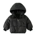 thumbnail image 1 of Kids Boy Winter Coat,Kids Puffer Coat with Pocket Zip up Hooded Coat Solid Long Sleeve Windproof Children Padded Coats Grils Winter Coats Size 5-6 Years, 1 of 3
