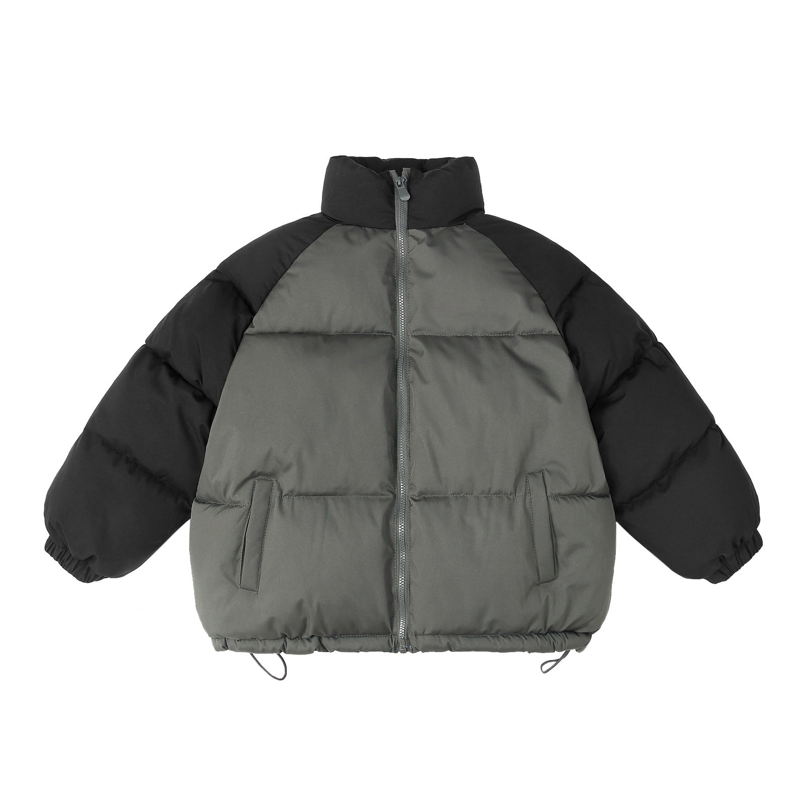 Boy Winter Coat Parashot Stuff  With Hoodie In Grey Color
