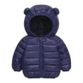 thumbnail image 1 of Kids Boy Winter Coat Kids Puffer Coat with Pocket Zip up Hooded Coat Long Sleeve Windproof Winter Down Coat Boys Jackets Size Bear ears 6-7 Years, 1 of 3