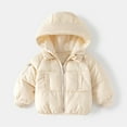 thumbnail image 1 of Kids Boy Winter Coat,Kids Puffer Coat with Pocket Zipper Hooded Coat Solid Color Long Sleeve Child Down Jacket Girls Winter Clothes Size 5-6 Years, 1 of 2