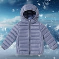 thumbnail image 1 of Kids Boy Winter Coat Puffer Coat Boys with Pocket Zip Up Hooded Grey Puffer Coat Windproof Warm Outerwear Coats Boys Coats Size 9-10 Years, 1 of 3
