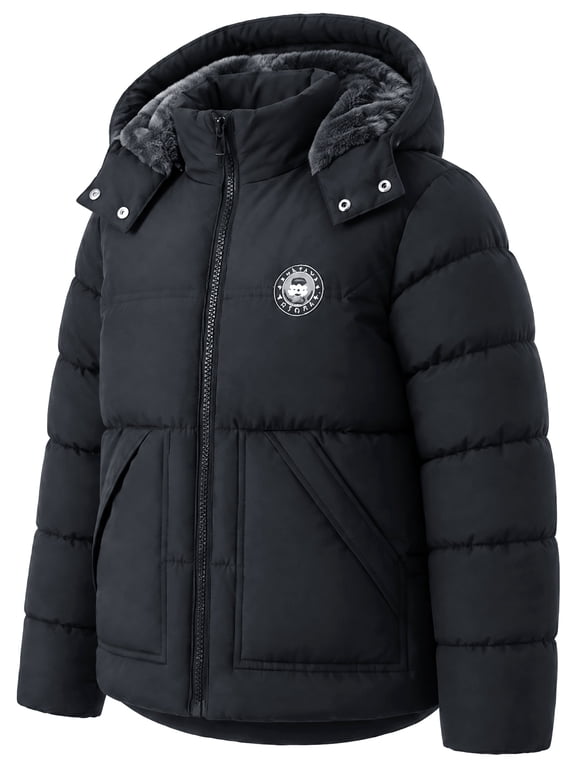 Kids Boy's Winter Coat Fleece Lined Waterproof Jacket Puffy Cotton Coat Thick Hooded Down Outdoor Coats