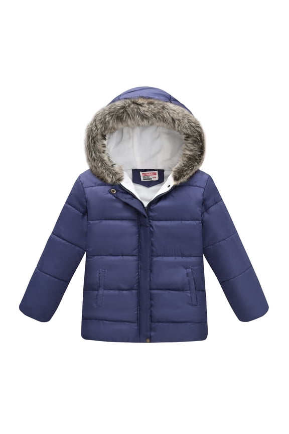 Kids Boy's Winter Coat Lined Waterproof Jacket Hood Kids Winter Jacket Parka Outerwear Kids Ski Jacket Kids Winter Coats Heavyweight Quilted Parka Jacket