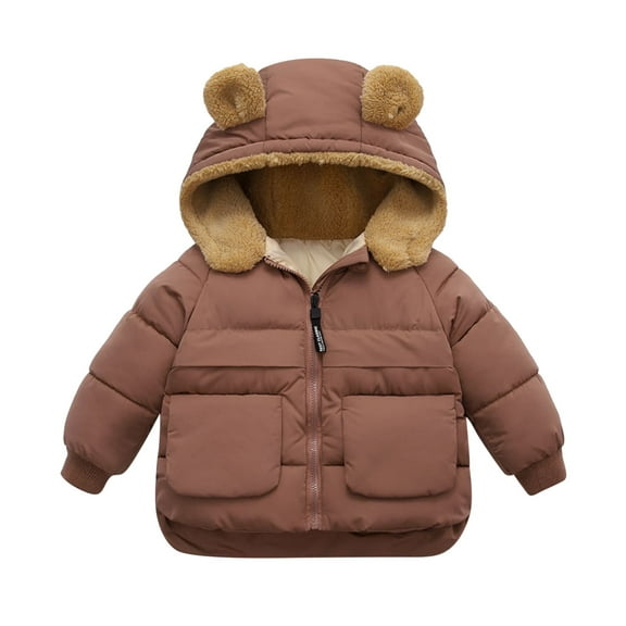Kids Boy's Winter Coat Lined Waterproof Jacket Puffy Cotton Coat Boys Jacket Coats for Boys Thick Hooded Down Outdoor Coats