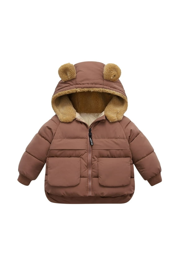 Kids Boy's Winter Coat Lined Waterproof Jacket Puffy Cotton Coat Boys Jacket Coats for Boys Thick Hooded Down Outdoor Coats