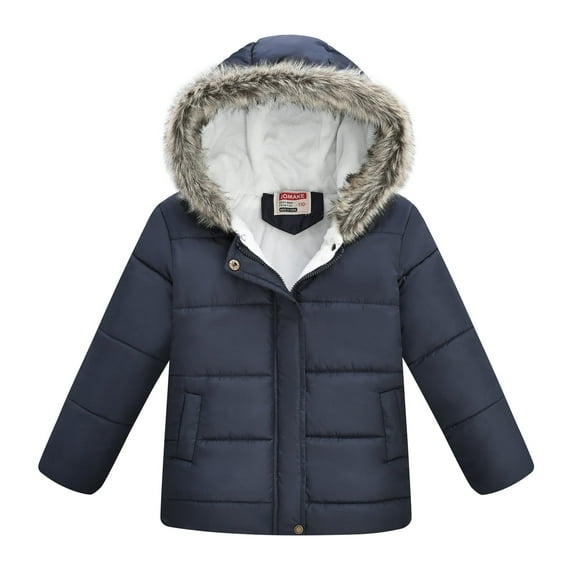 Kids Boy's Winter Coat Lined Waterproof Jacket Puffy Cotton Coat Ski Jacket Boys Boys' Outerwear Jackets & Coats Midweight Quilted Puffer Coat