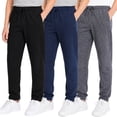 thumbnail image 1 of Kids Boys Sweatpants 3 Pack Workout Athletic Jogger Pants with Drawstring and Side Pockets Black Navy Gray 14-16Y, 1 of 8