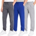 thumbnail image 1 of Kids Boys Sweatpants 3 Pack Workout Athletic Jogger Pants with Drawstring and Side Pockets Gray Royal blue Lightgrey 10-12Y, 1 of 8