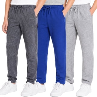 Kids Boys Sweatpants 3 Pack Workout Athletic Jogger Pants with Drawstring and Side Pockets Gray Royal blue Lightgrey 10-12Y