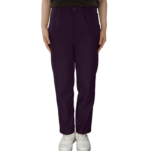 Kids Boys Adjustable Waist Formal Wear Pants Flat Front Dress for School Comfortable Trousers Children