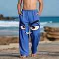 thumbnail image 1 of Kids Boys Angry Smile Face Graphic Pants Stretchy Waist Novelty Trousers for Outdoor Active Play, 4-13Y, 1 of 9