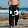 thumbnail image 1 of Kids Boys Angry Smile Face Graphic Pants Stretchy Waist Novelty Trousers for Outdoor Active Play, 4-13Y, 1 of 9
